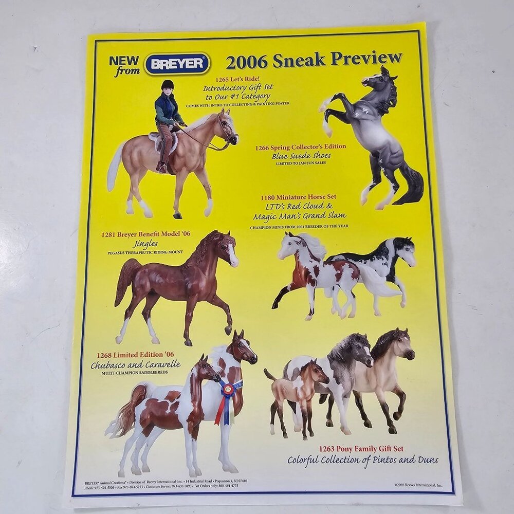 Breyer 2006 Sneak Preview Small Poster Sheet
